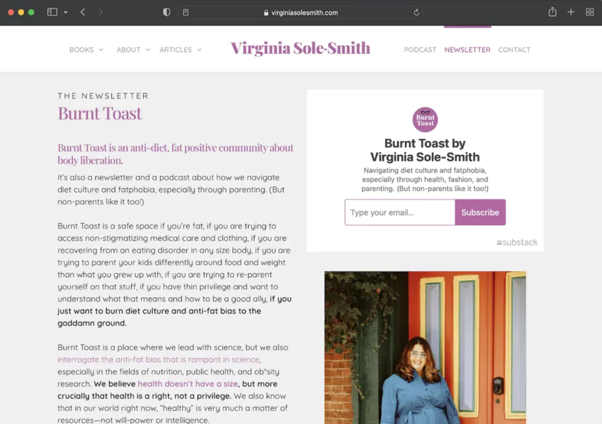 exemple de newsletter de substack