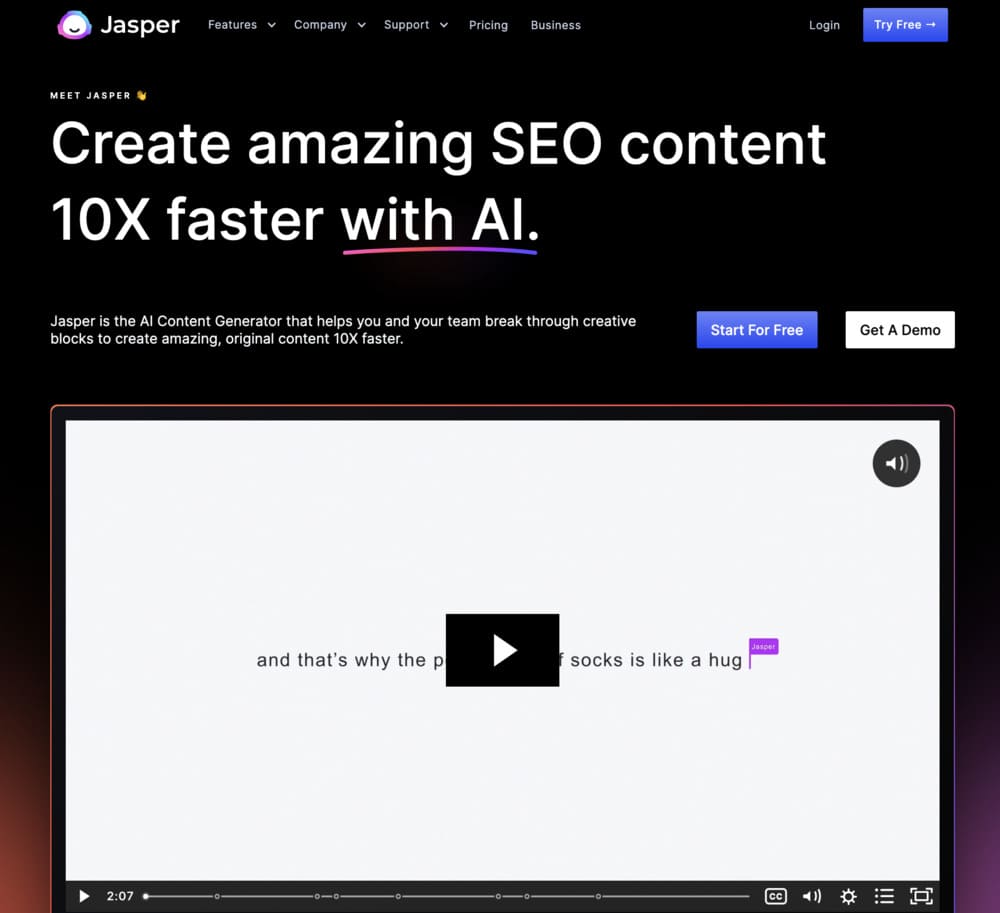 page accueil jasper AI