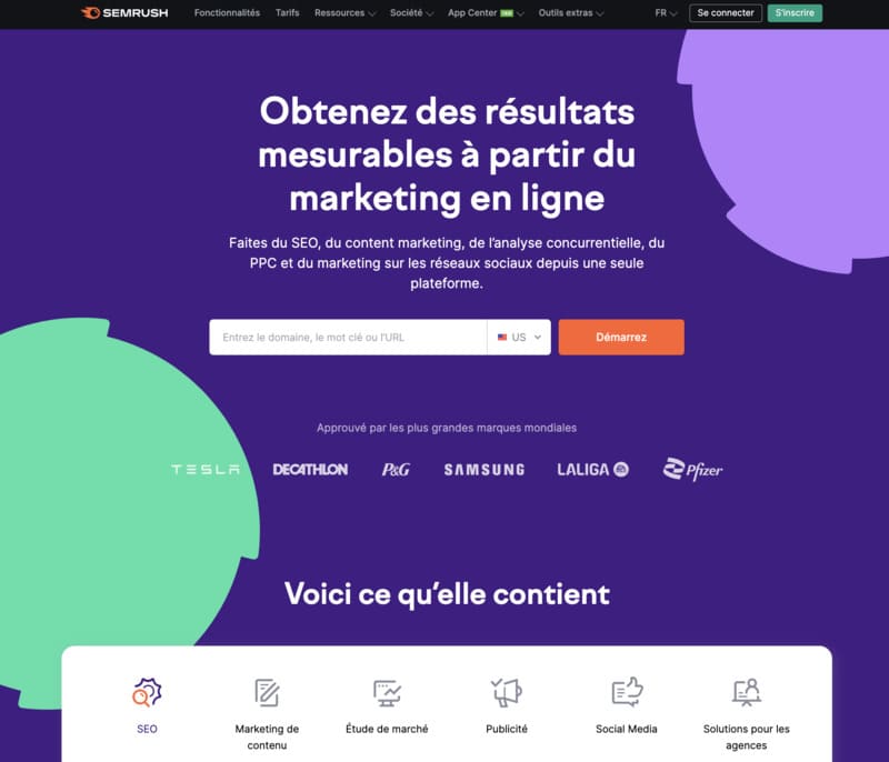 Outils de Référencement (SEO) : SEMrush