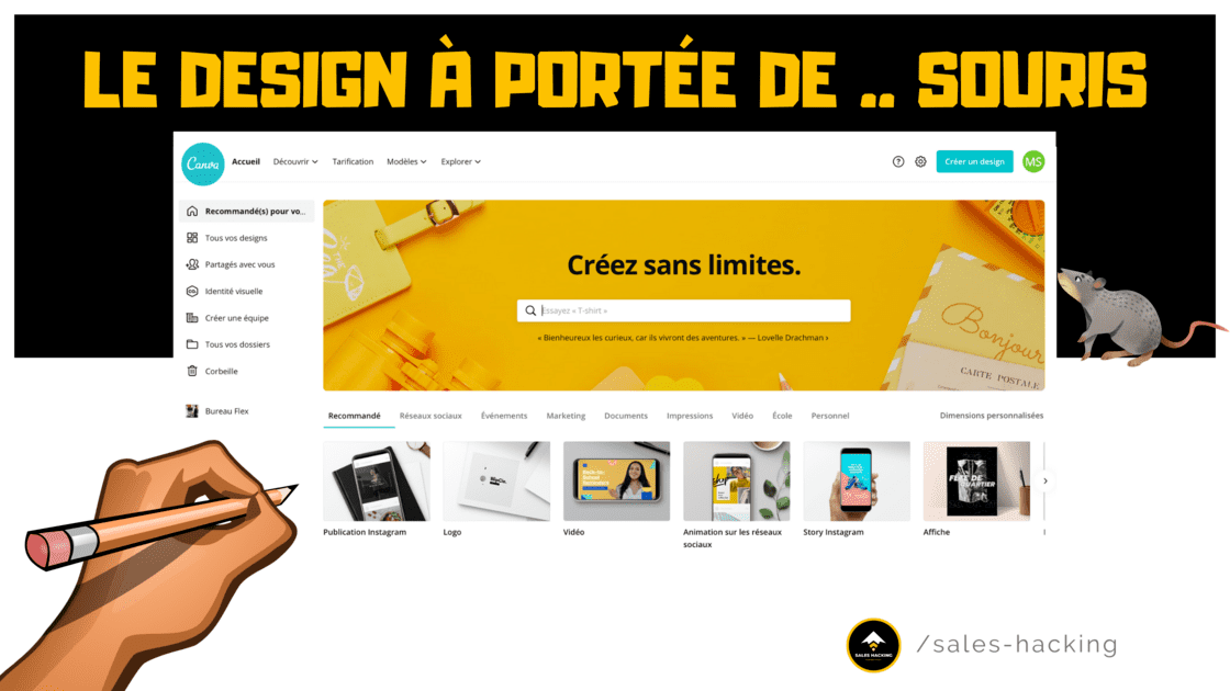 Interface de la plateforme Canva