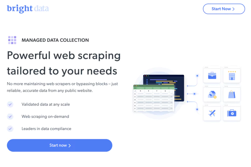 site internet de BrightData : Solution Cloud pour Scraping à Grande Échelle