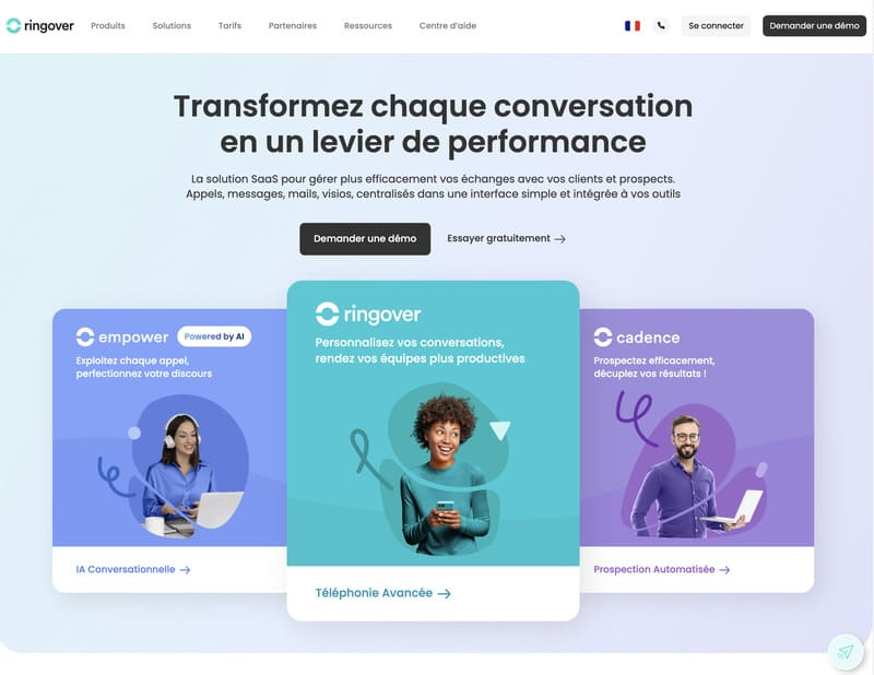 Ringover homepage: one of the best VOIP software solutions