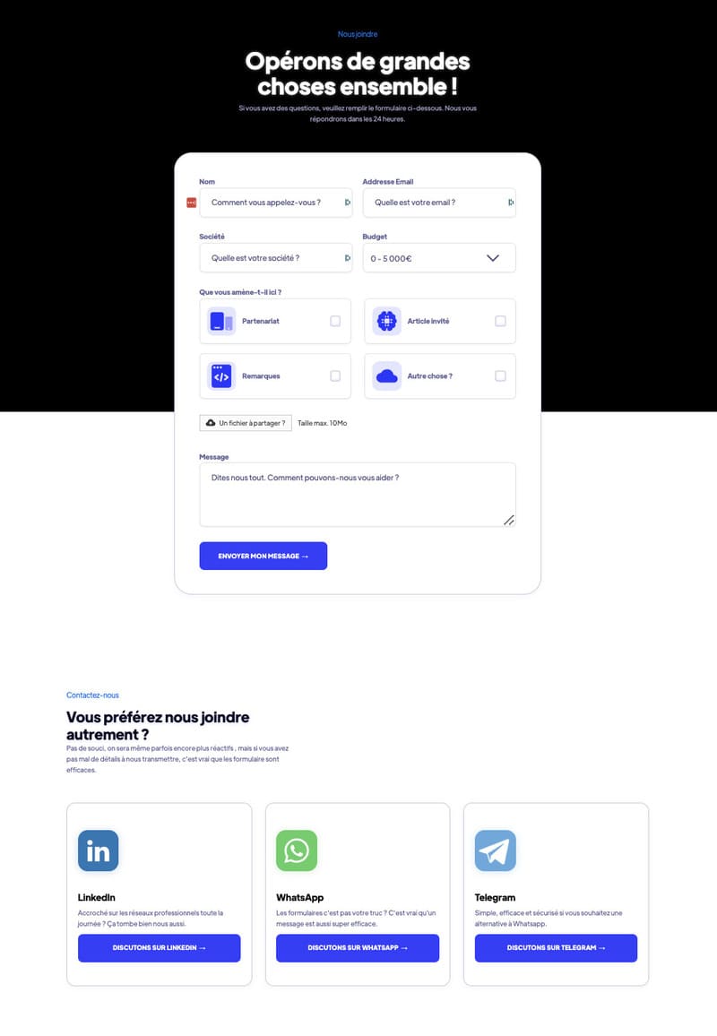 Formulaire de contact