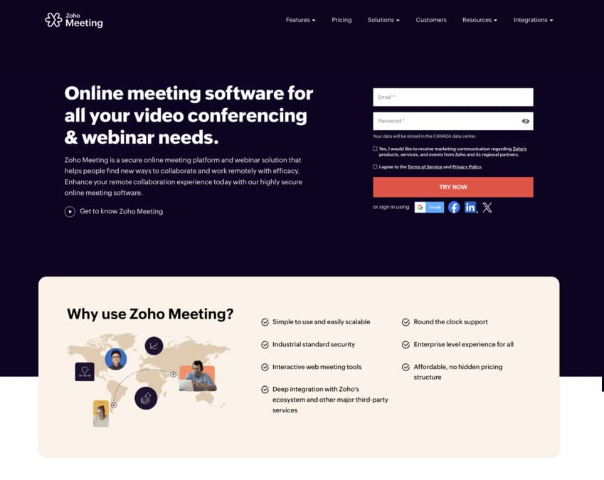 logiciel de visioconférence zoho meeting