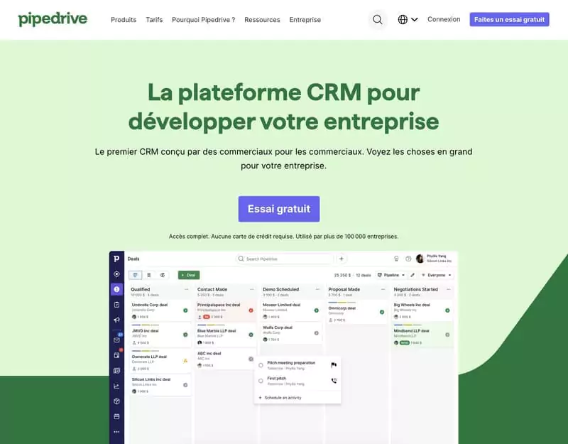 Pipedrive logiciel de gestion commerciale 
