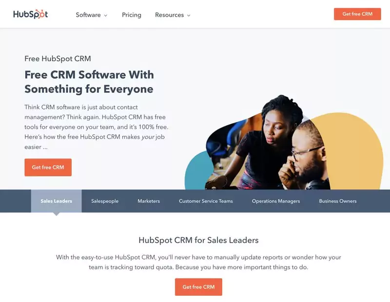 Hubspot CRM accueil