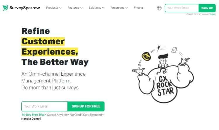 surveysparrow homepage