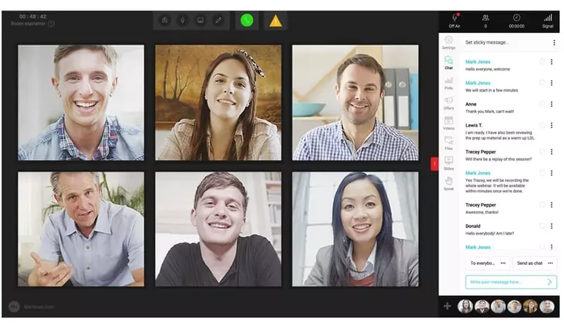 WebinarJam  page d'accueil du Logiciel de webinar pour conférence en ligne