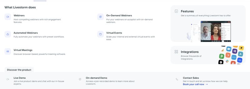 Fonctionnalités de livestorm