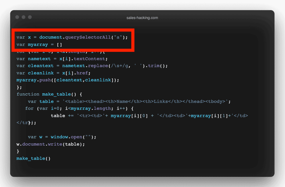 Détails du code Javascript (1/3)
