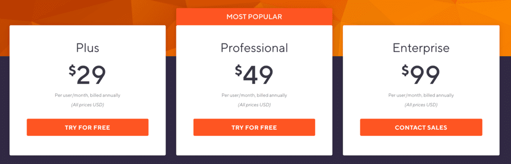 Logiciel CRM - Insightly Tarifs