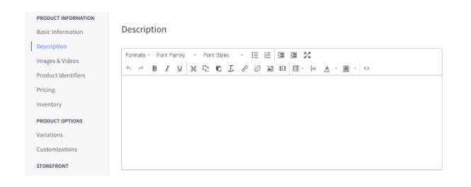 BigCommerce Product Descriptions