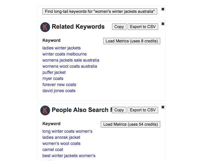 Use the Keywords Everywhere Chrome plugin