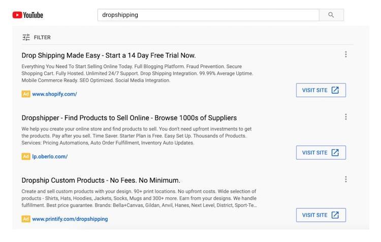 YouTube Discovery Ads for Dropshipping