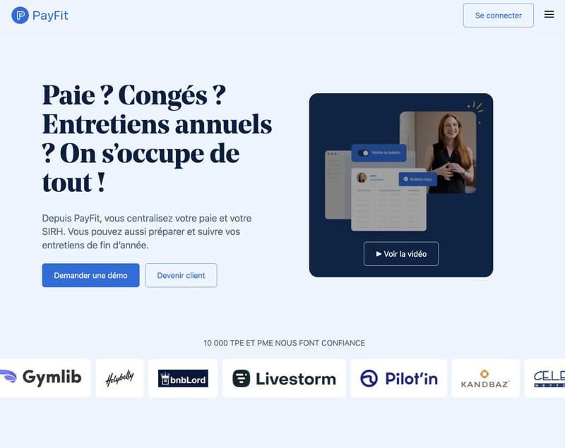 Interface Payfit - logiciels de paie 