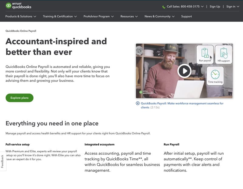 Interface Quickbooks - logiciels de paie 
