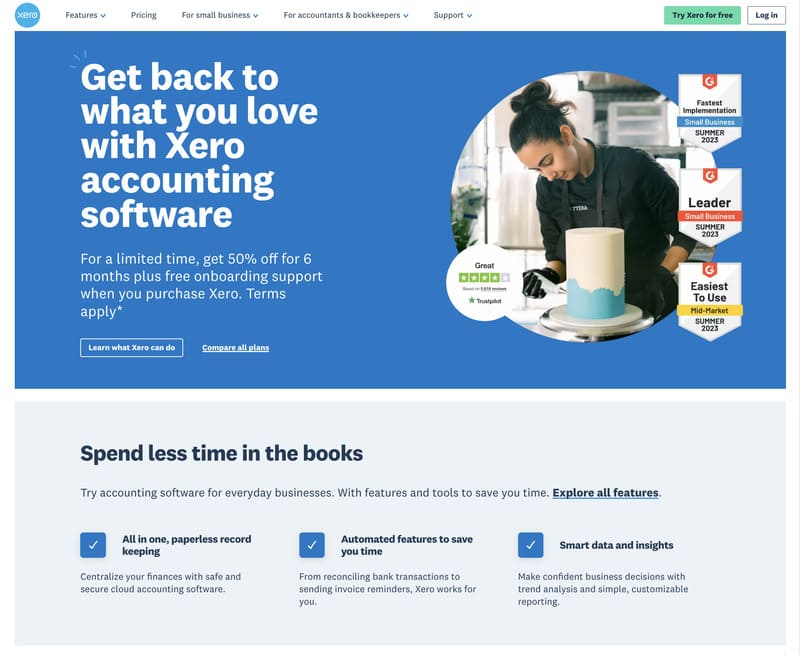 Interface  Xero - logiciels de paie 