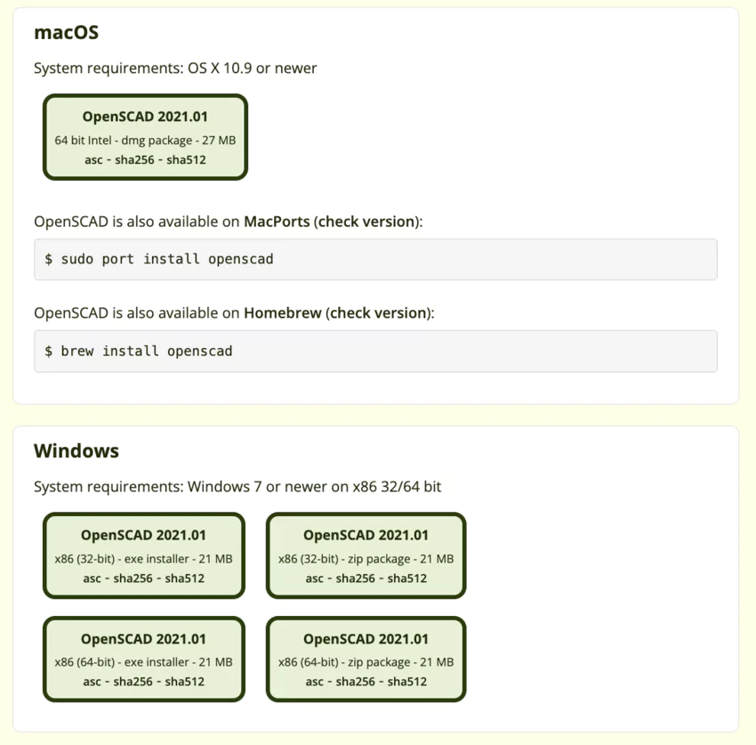 free download page OpenSCAD
