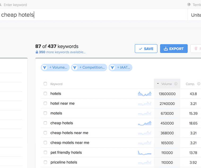 wordtracker interface