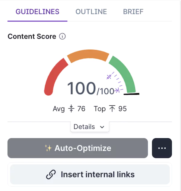 score de contenu seo de surferseo