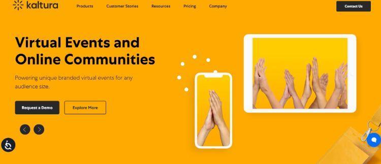 Page d'accueil de Kaltura