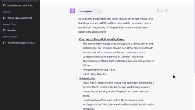 Expedia ChatGPT Plugin
