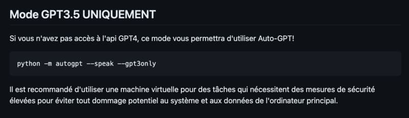 mode GPT3.5 Auto-GPT