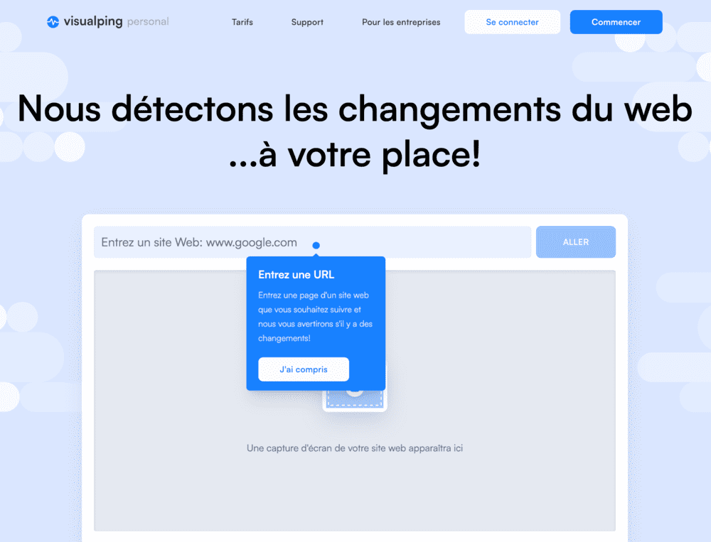 Visualping une alternative wayback machine