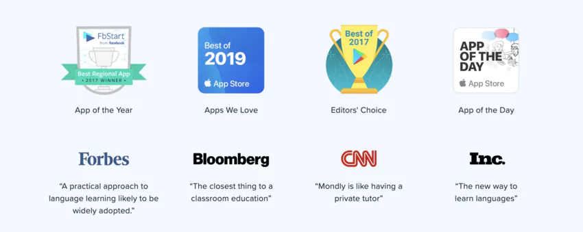 reconnaissance de Mondly