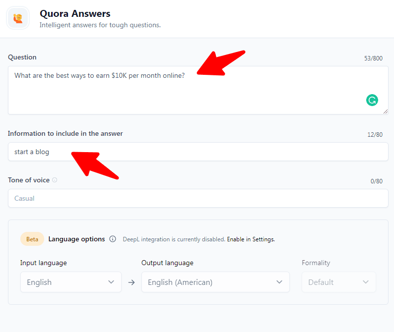 modèle quora Jasper AI