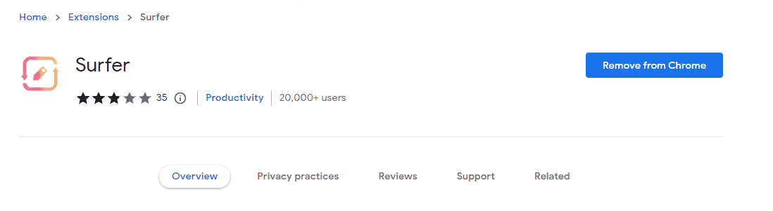extension chrome de surfer seo
