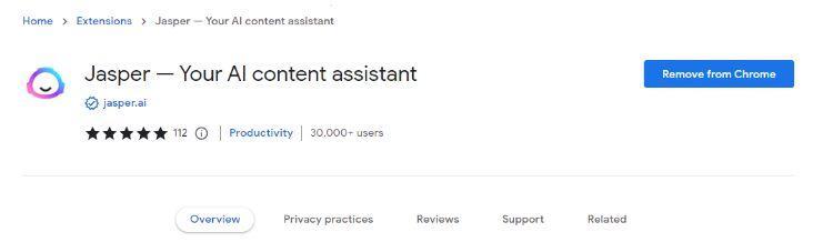 extension chrome de Jasper 