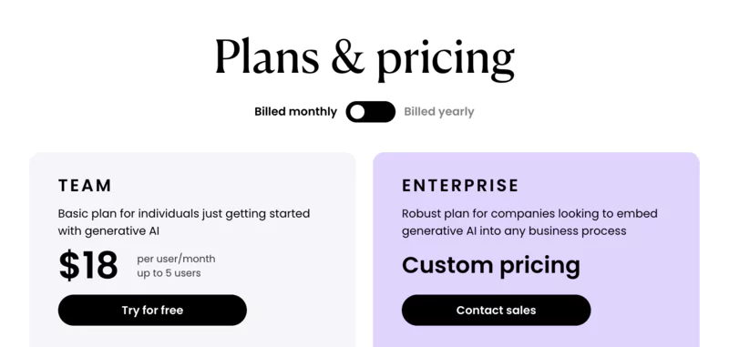 writer.com - IA text detector pricing