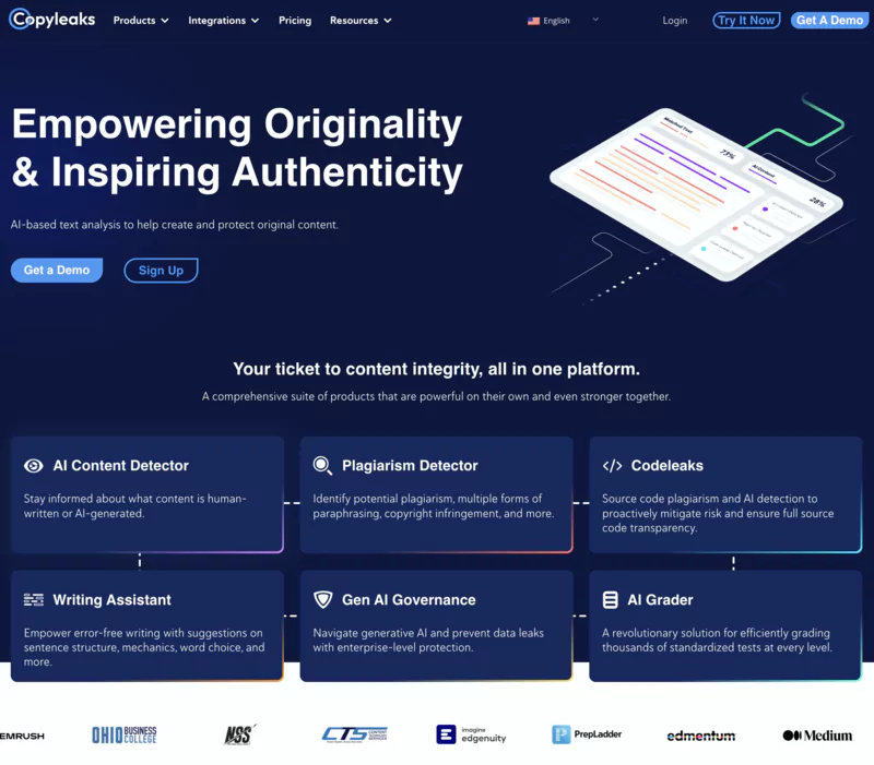 AI detector home page - copyleaks