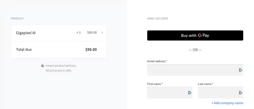 prix de Topaz Gigapixel AI