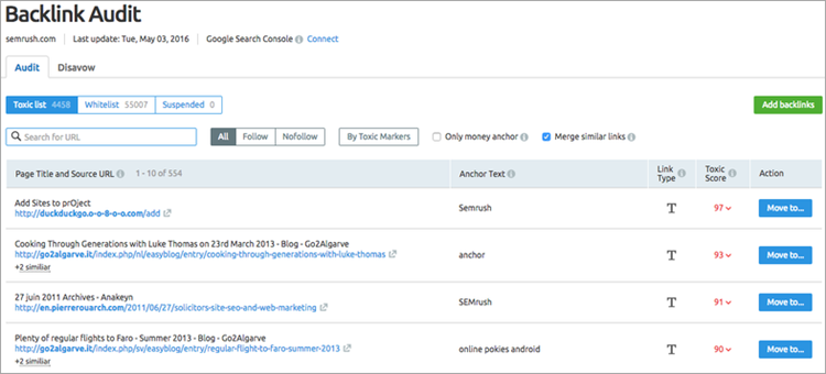 SEMrush - Broken link