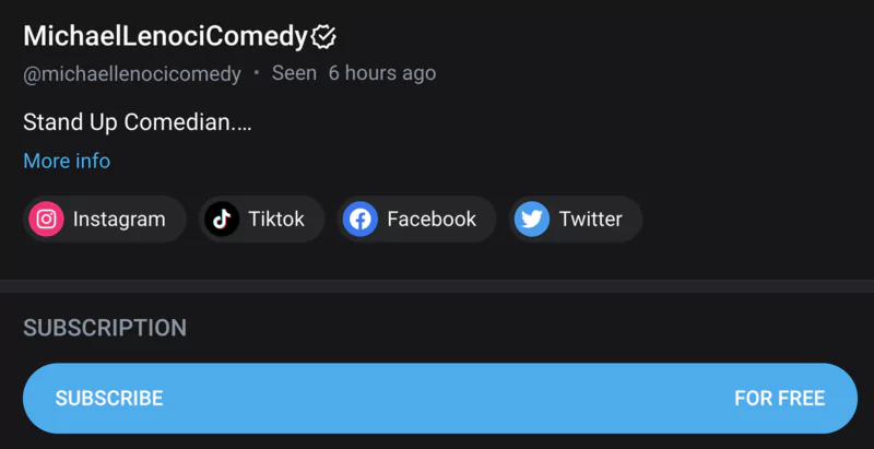 social network integrations on an Onlyfans account