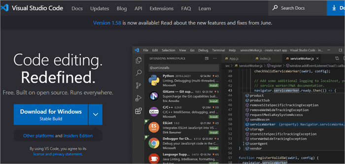 Visual Studio Code editeur de texte