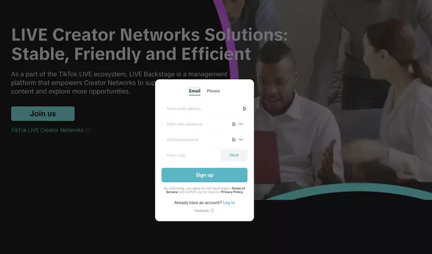 Inscription à TikTok Live