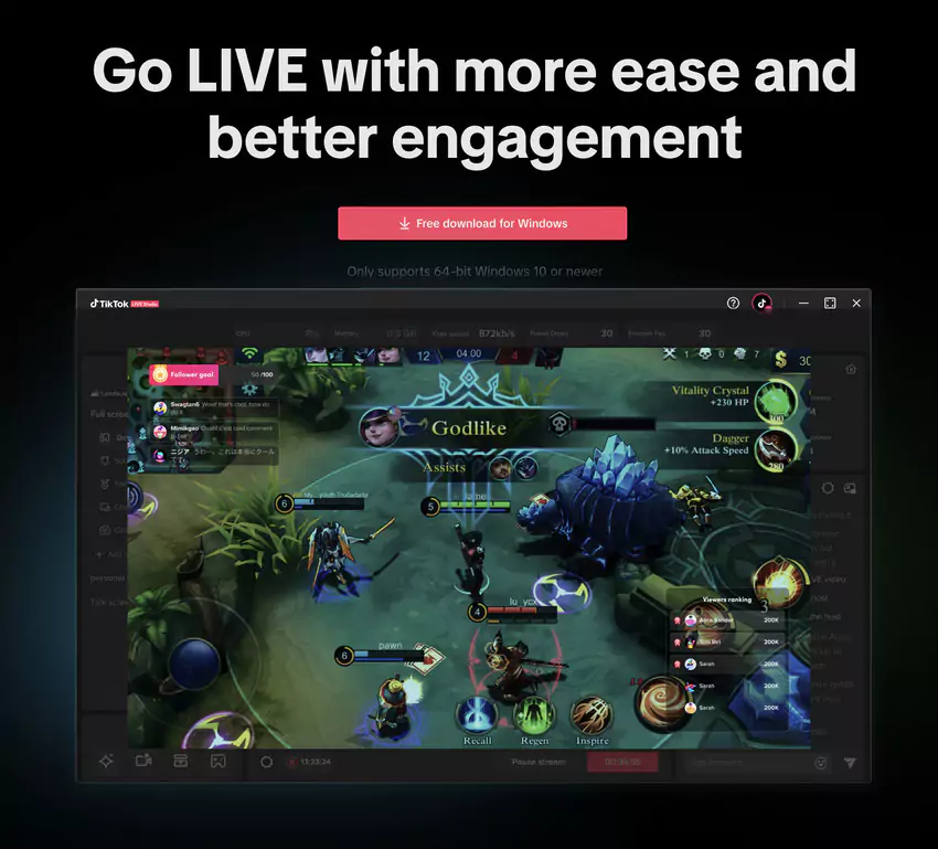 concurrent de twitch : TikTok Live Studio pour gagner de l'argent