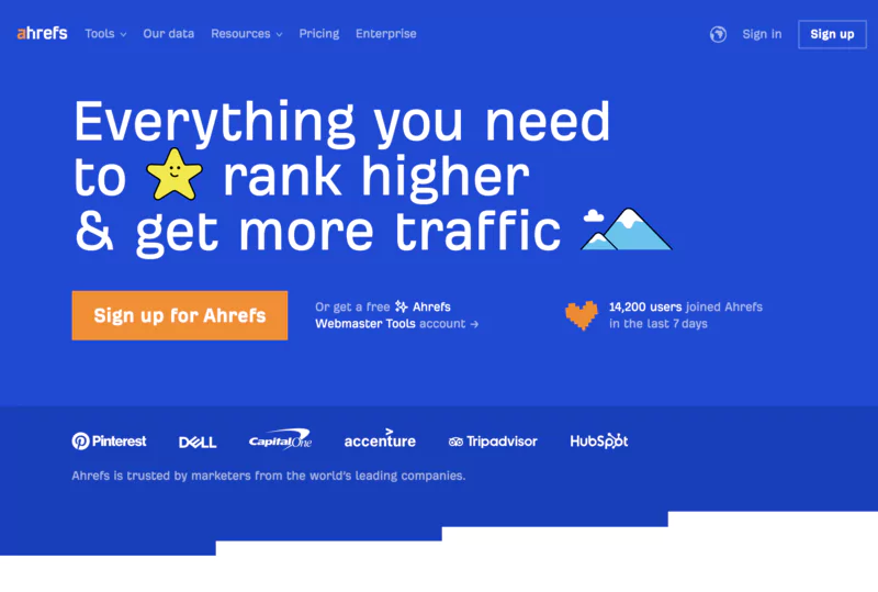 ahrefs homepage