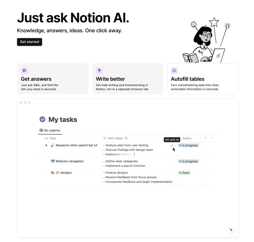 site web de Notion AI
