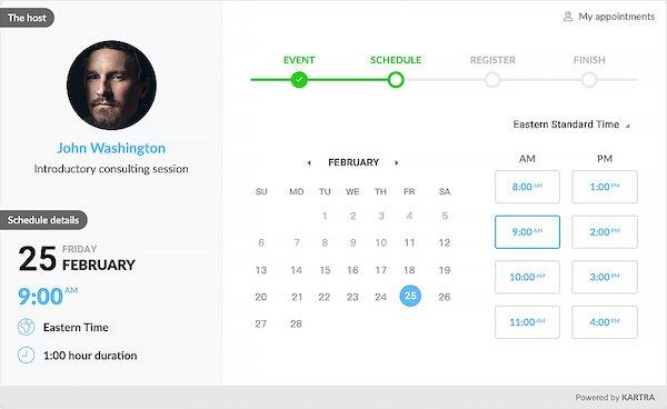 Kartra calendar function 