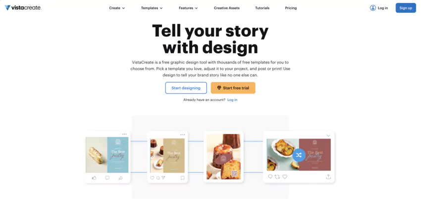 vistacreate free background removal software interface