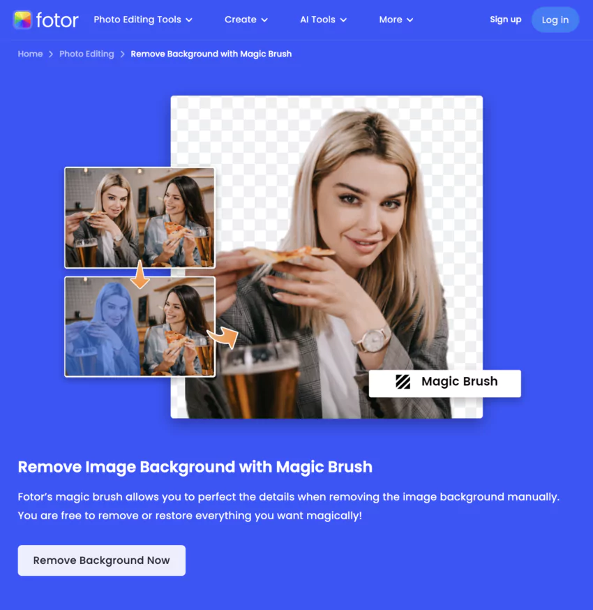 Fotor : Meilleur outil de suppression d'arrière-plan en ligne