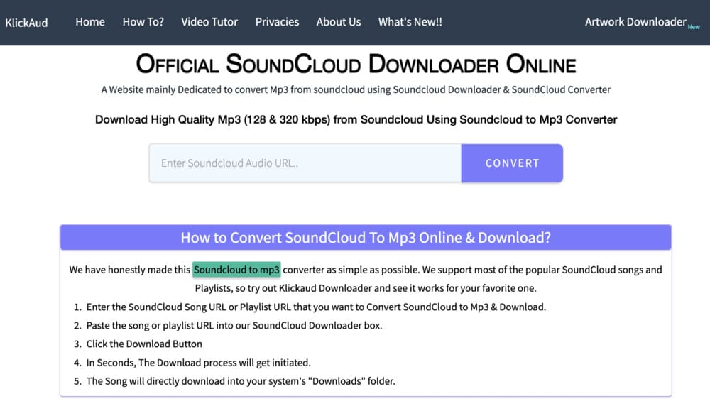 KlickAud : Téléchargement en masse et haute qualité pour SoundCloud