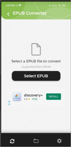 Browse to the EPUB files
