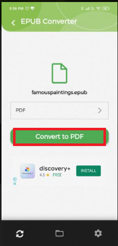 Click on convert to PDF