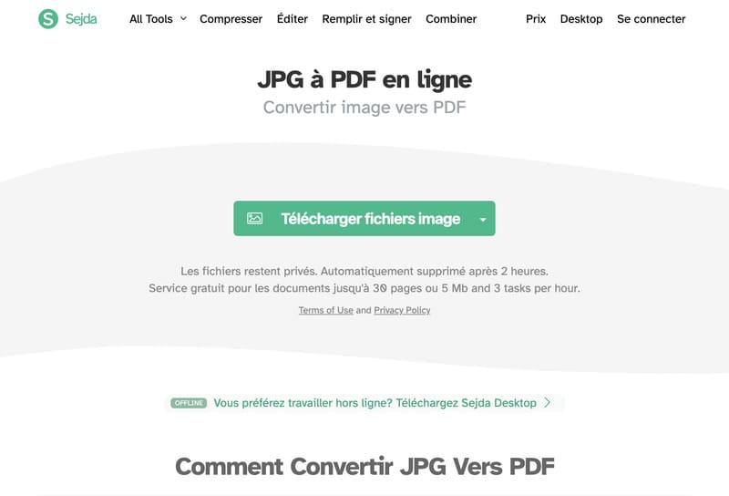 Convertisseur image vers fichier au format PDF en ligne
