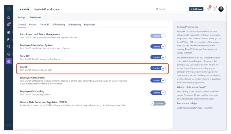 gestion de la paie avec le logiciel sirh FreshService